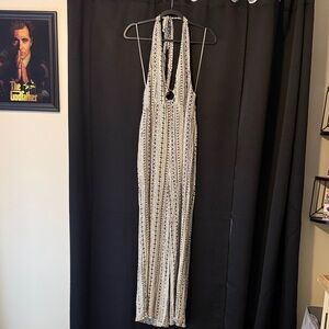 Black and White Halter Jumpsuit